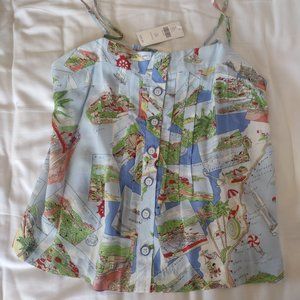 Anthropologie silk vacation tank top